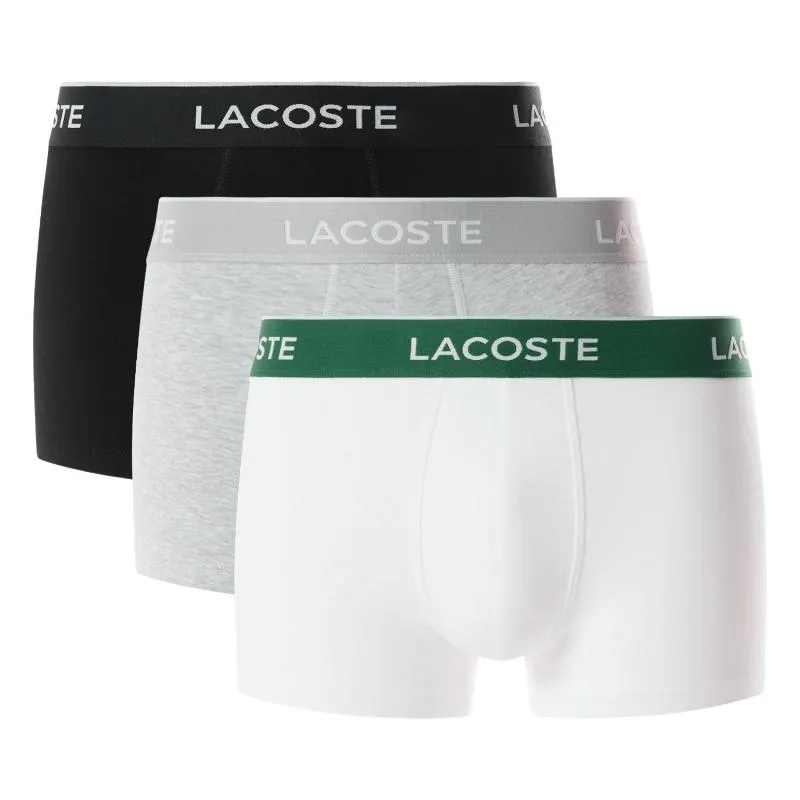 Boxers Lacoste Preto Branco Cinza Vigore 3 Unidades