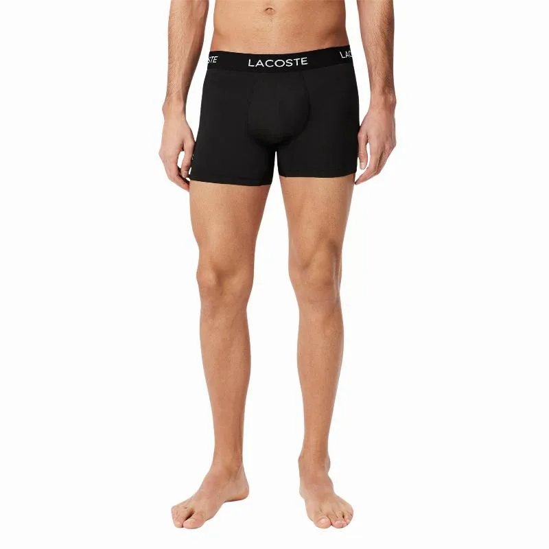 Lacoste Piqué Boxershorts in Schwarz 3 Einheiten
