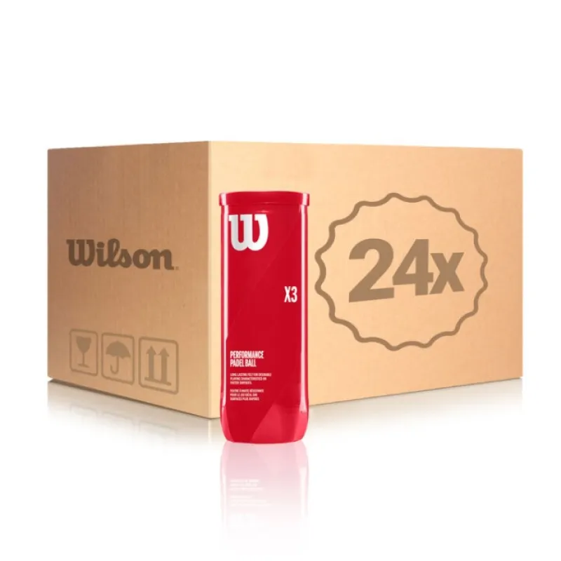 Cajon 72 Pelotas - 24 Boote von 3 Stuck - Wilson Padel X3