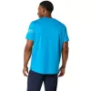 Asics Icon Edelstahloberkante Blau-Weiß-Creme-T-Shirt