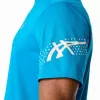 Asics Icon Edelstahloberkante Blau-Weiß-Creme-T-Shirt