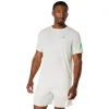 Asics Icon Edelstahloberteil weiß cremegrünes T-Shirt