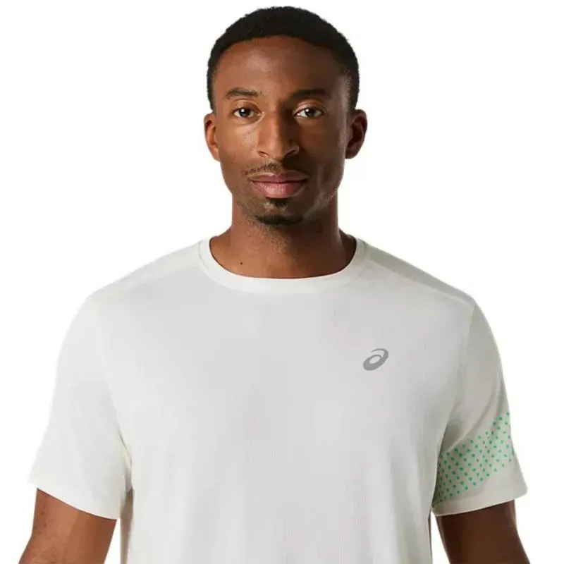 Asics Icon Edelstahloberteil weiß cremegrünes T-Shirt