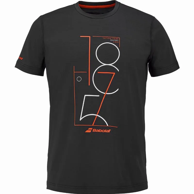 Camiseta Babolat Exercício Gráfico Negro