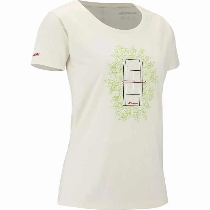 Camiseta Babolat Übungsbotschaft Crema Mujer