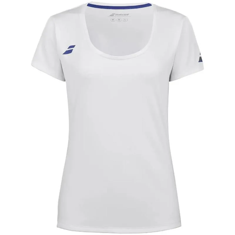 Camiseta Babolat Joga Capsleeve Blanco Azul Junior