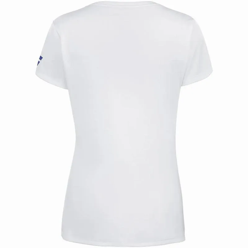 Camiseta Babolat Joga Capsleeve Blanco Azul Junior