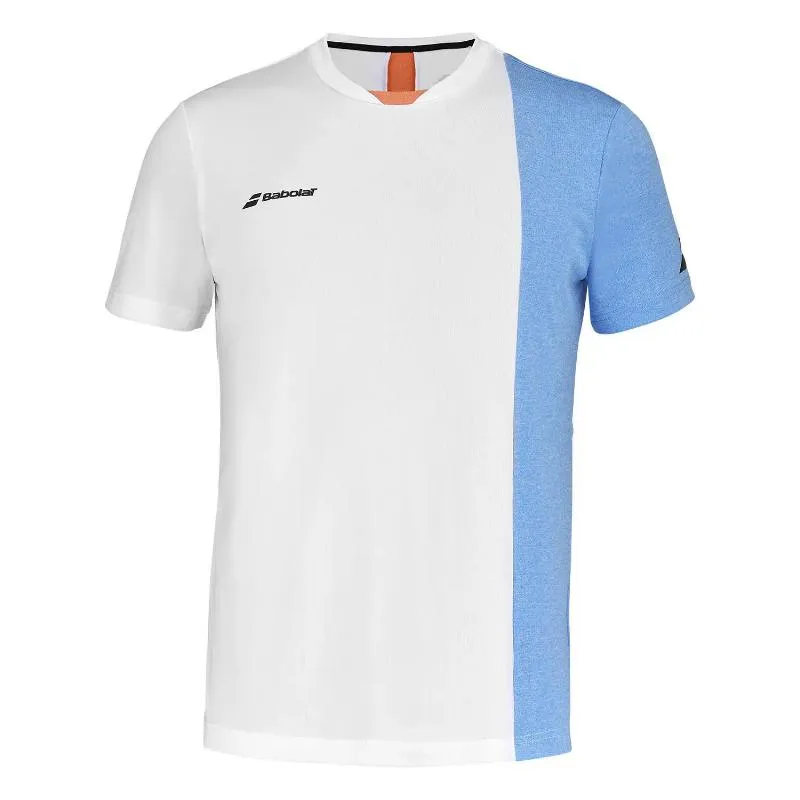 Camiseta Babolat spielt Crew Neck Blanco Azul Junior