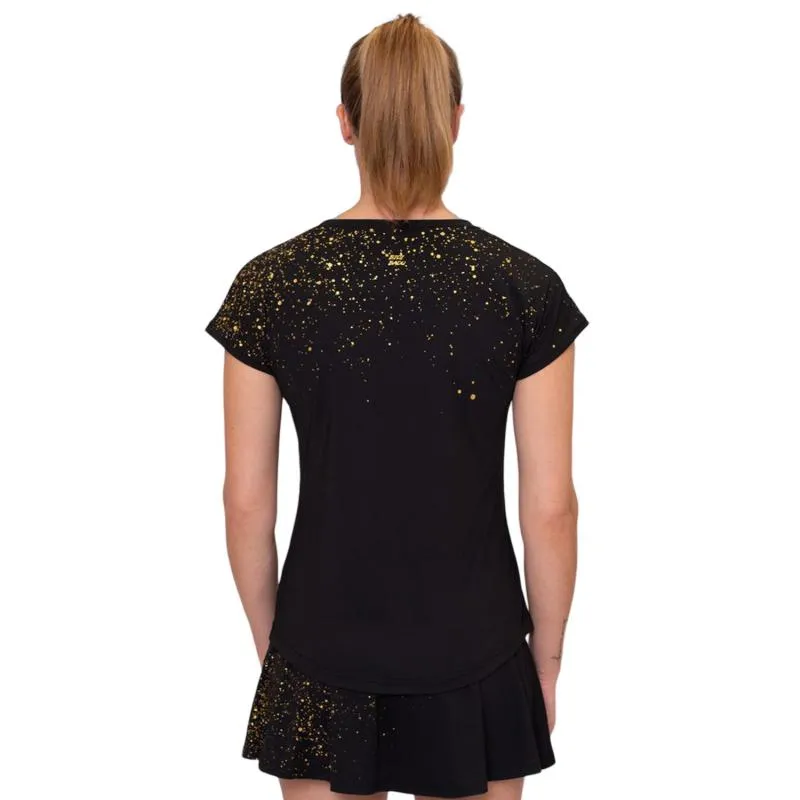 Bidi Badu Paris Capsleeve Schwarz Gold Damen T-Shirt