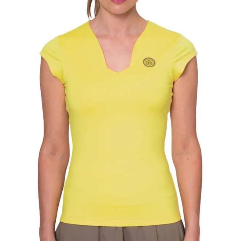 Camiseta Bidi Badu Spectrum Amarillo Mujer Mit V-Ausschnitt
