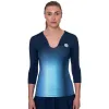 Bidi Badu Spectrum Damen-T-Shirt mit V-Ausschnitt Aqua Dunkelblau