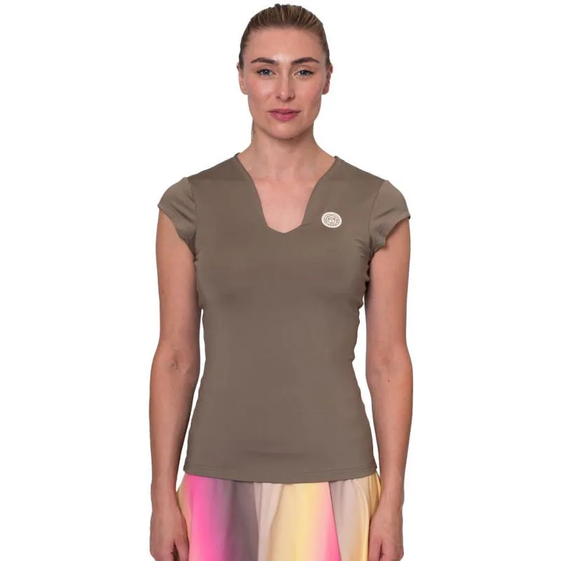 Camiseta Bidi Badu Spectrum V-Ausschnitt Marron Mujer