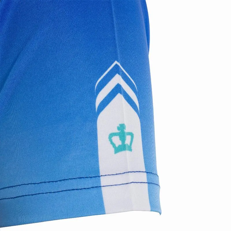 Schwarzes T-Shirt mit Krone in Dallas Blau