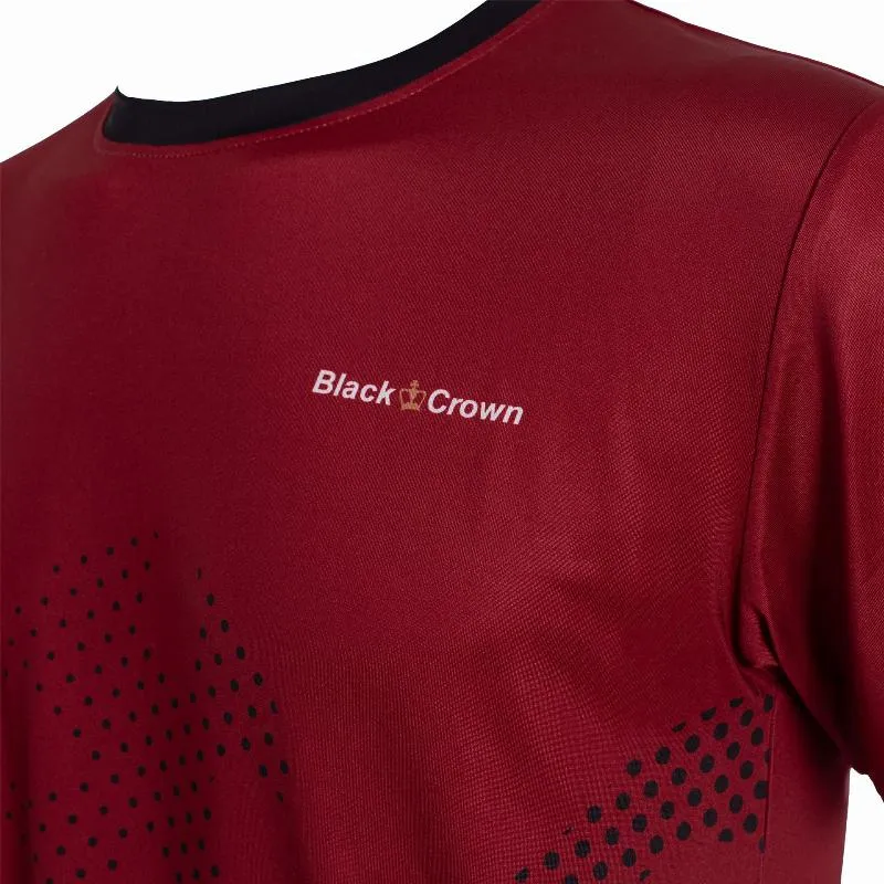 Schwarzes Crown Monterrey Burgunderfarbenes T-Shirt