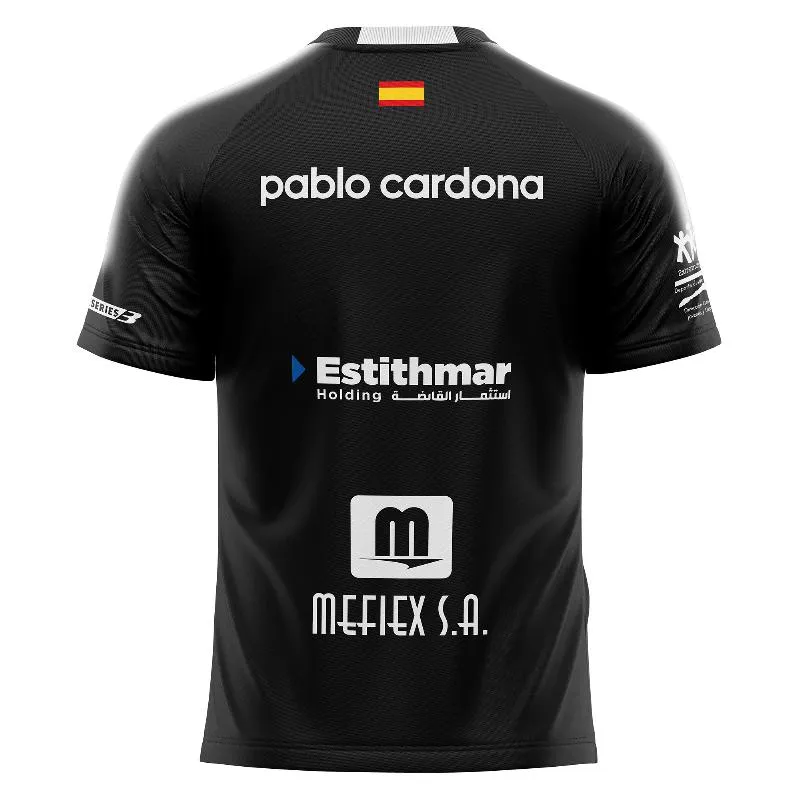 Camiseta preta Bullpadel Pablo Cardona Montse