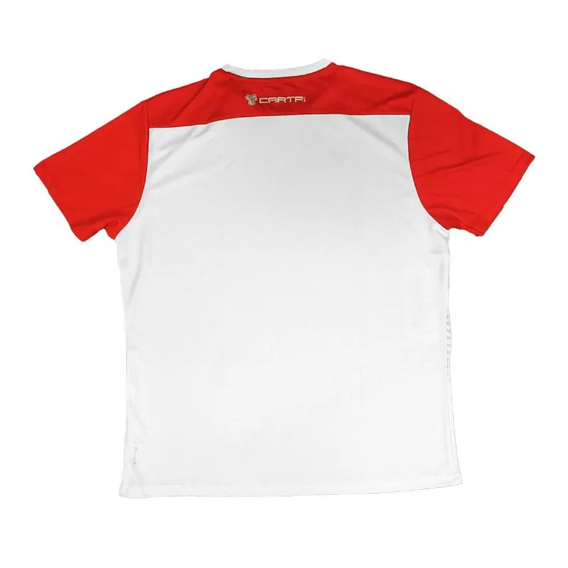 Camiseta escolar Cartri Branco Cinza Vermelho