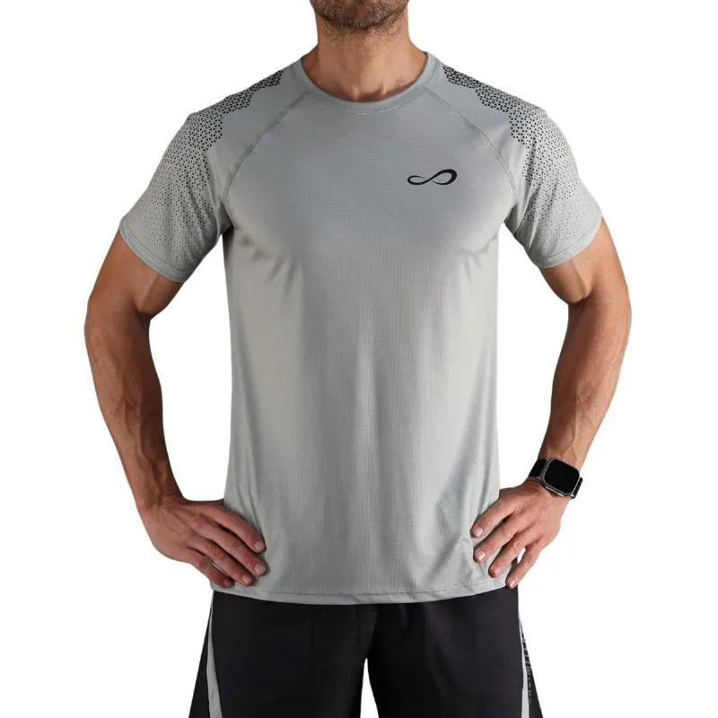 Endloses, temperamentvolles, sechskantiges graues T-Shirt