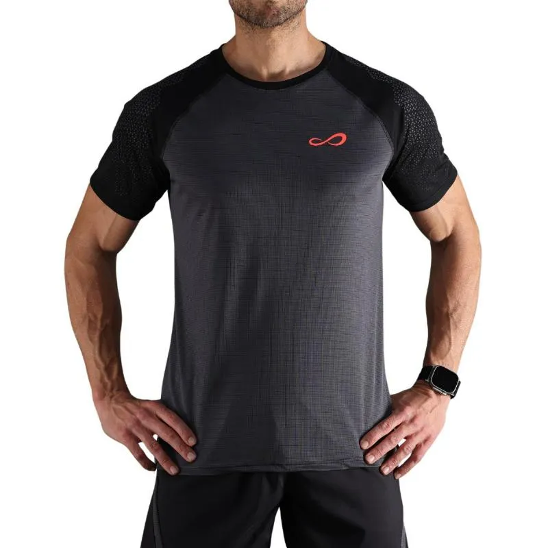 Camiseta Endloses, temperamentvolles Sechseck, Titan Negro