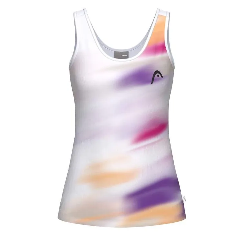 Camiseta Branca Roxa Borrada da Cabeça Feminina