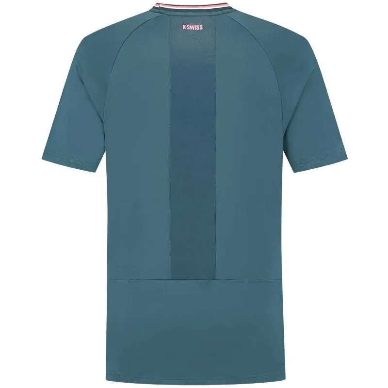 Camiseta Kswiss Hypercourt Mesh Crew 4 Verde Petróleo