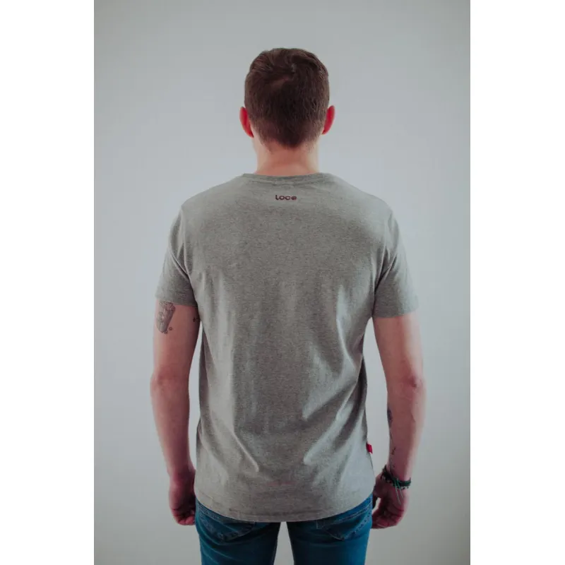Loco Originale Grau Burgund T-Shirt