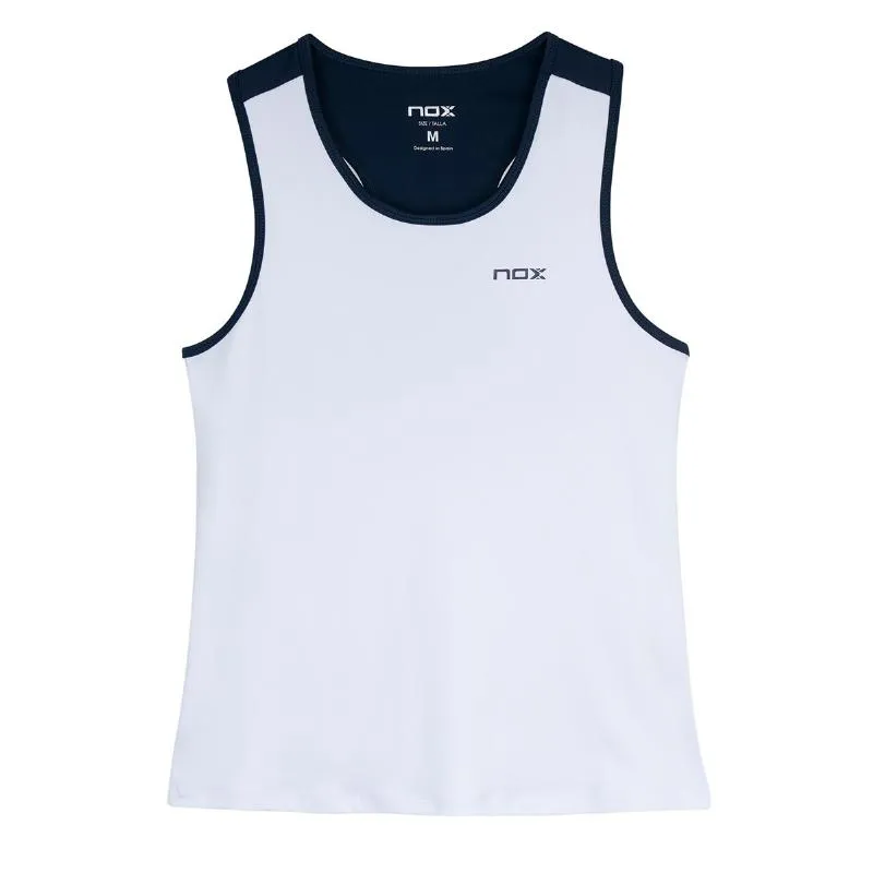 Camiseta Feminina Azul Marinho Branca da Equipe Nox