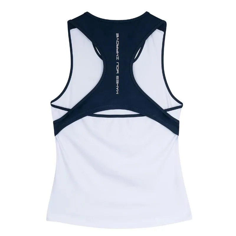 Camiseta Feminina Azul Marinho Branca da Equipe Nox