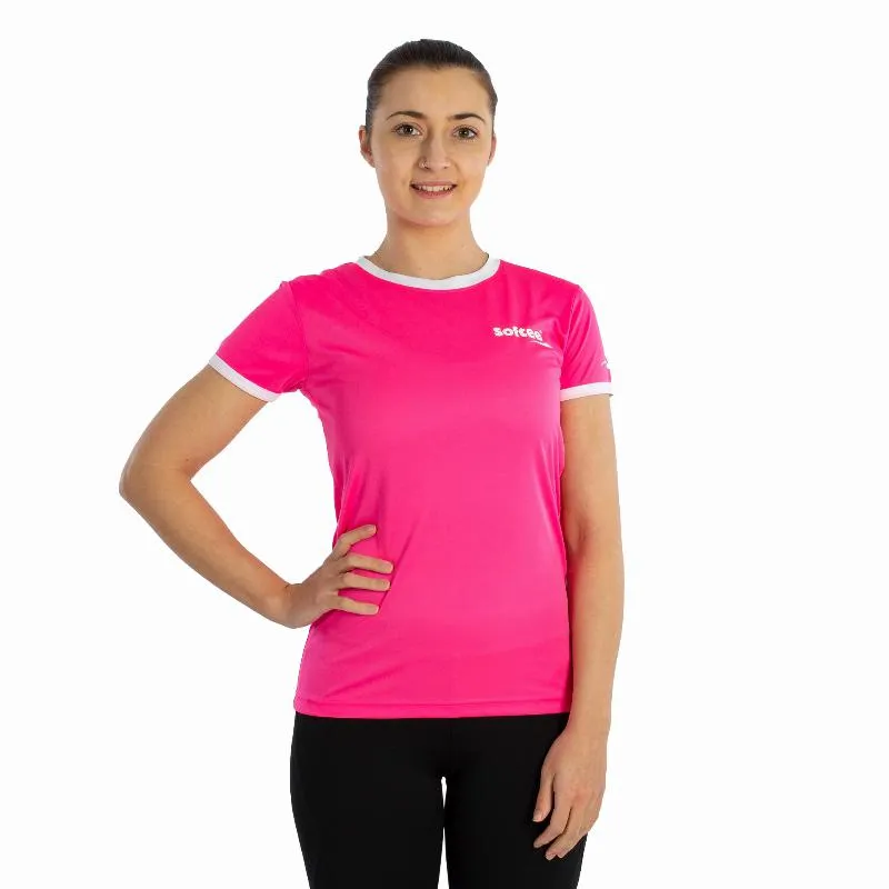 Camiseta Feminina Softee Galaxy Fuchsia Fluor Branca