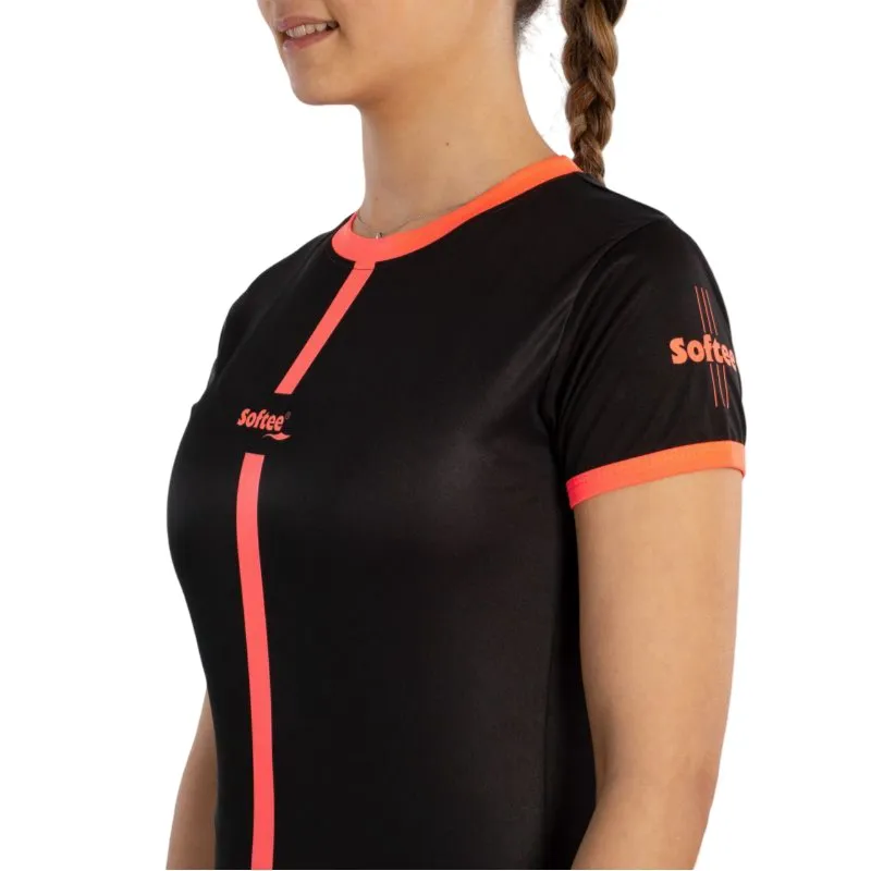 Softee Tipex Schwarz Koralle Fluor Damen T-Shirt