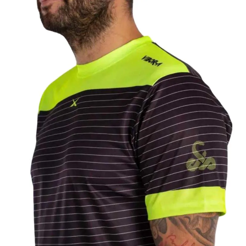 Vibora Schwarzes Mamba X Jubilaums-T-Shirt Schwarz Gelb Fluor
