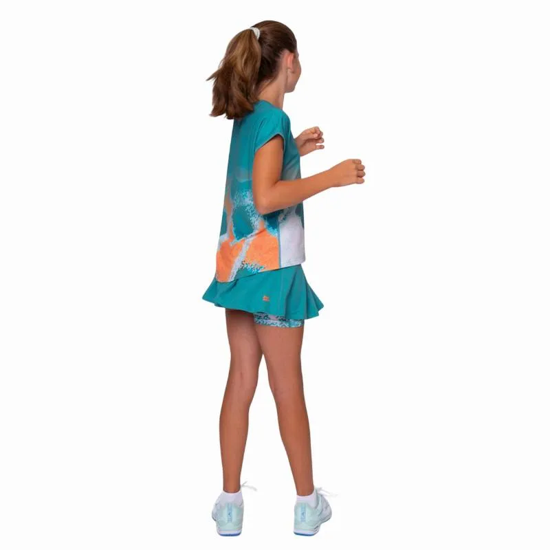 Falda Bidi Badu Melbourne Printed Wavy Petroleo Naranja Junior