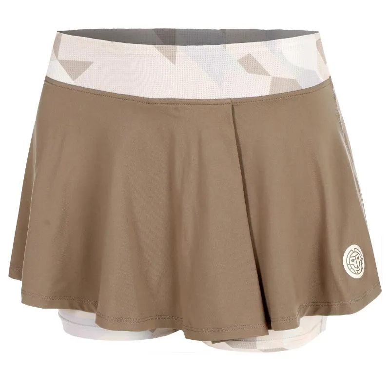 Falda Bidi Badu Paris Estampado Ondulado Marron Bege