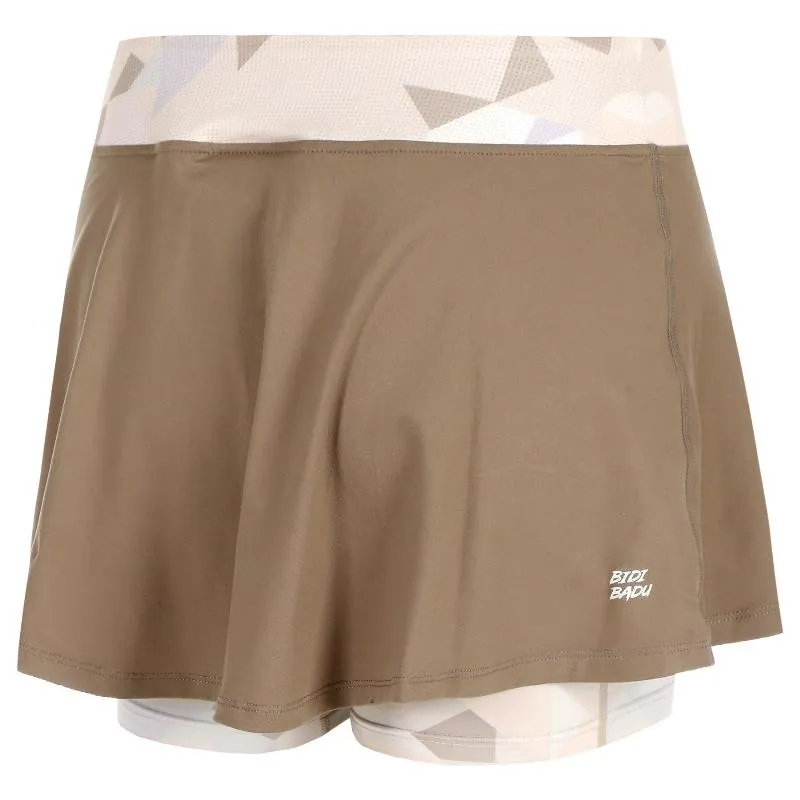 Falda Bidi Badu Paris Estampado Ondulado Marron Bege