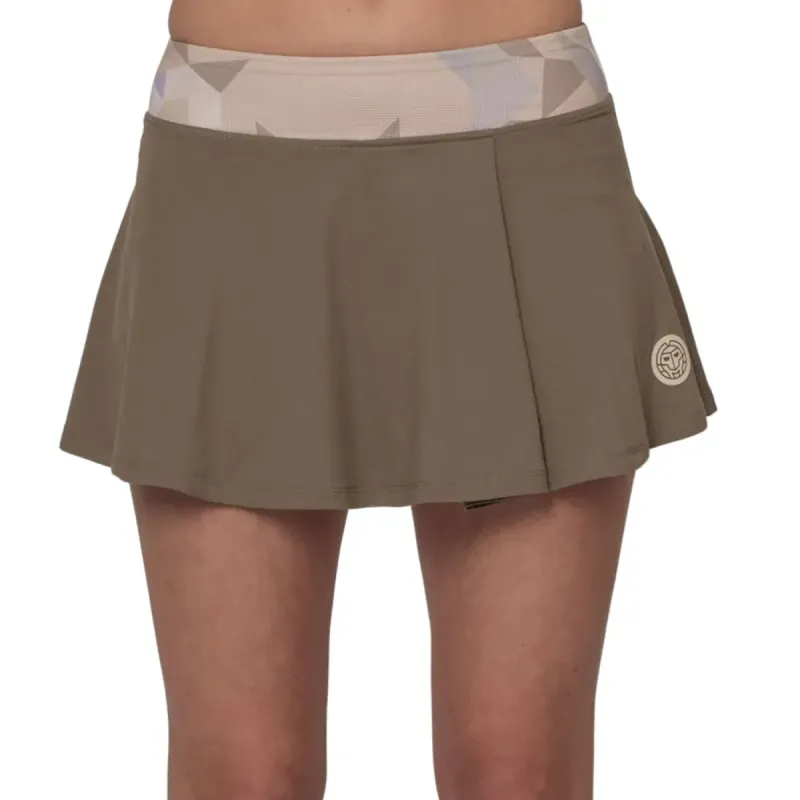 Falda Bidi Badu Paris Bedrucktes gewelltes Marron Beige