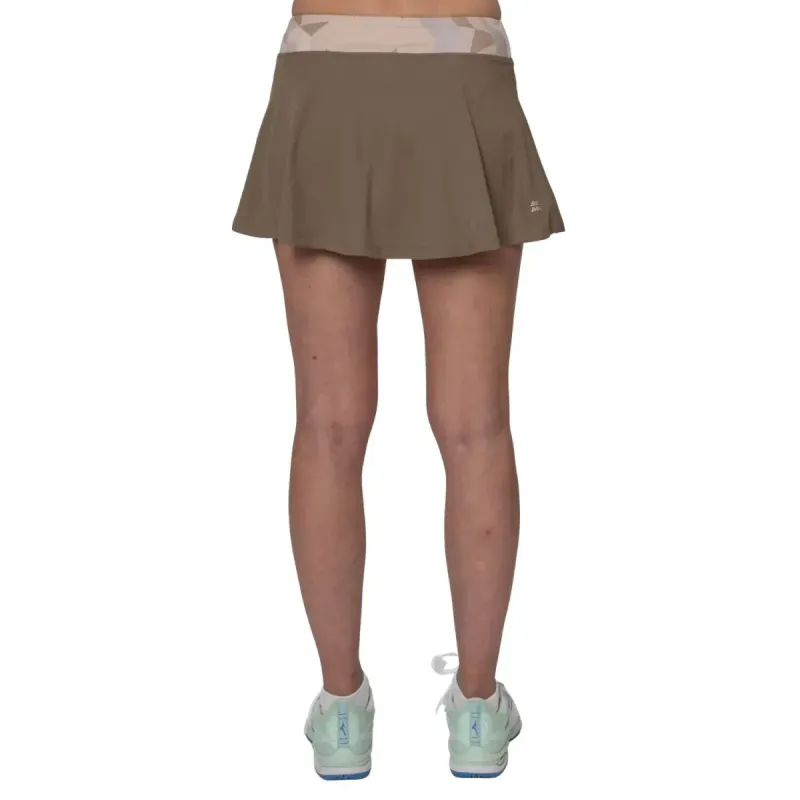 Falda Bidi Badu Paris Bedrucktes gewelltes Marron Beige