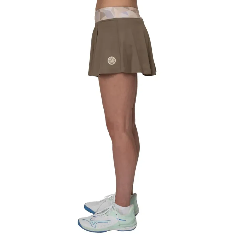 Falda Bidi Badu Paris Bedrucktes gewelltes Marron Beige