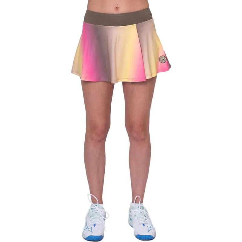 Falda Bidi Badu Spectrum Bedruckt Wellen Marron Amarillo