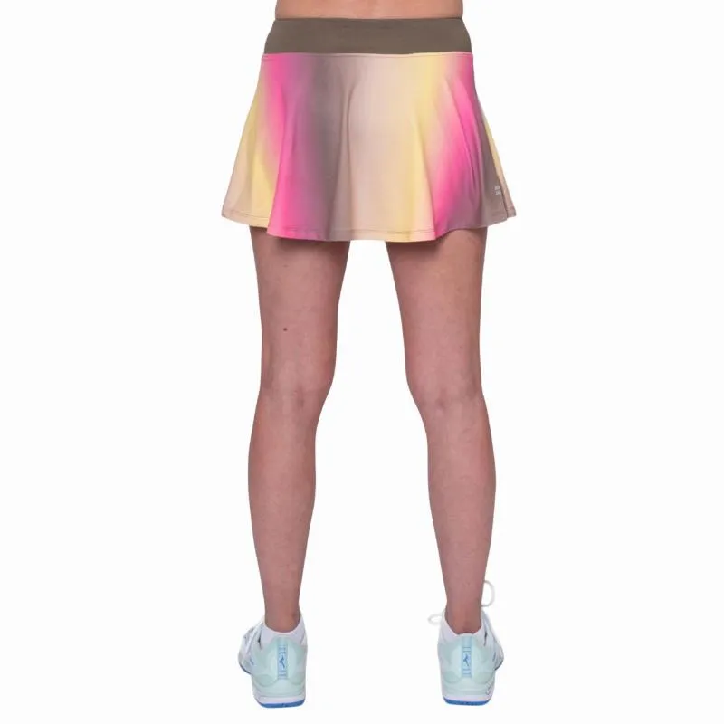Falda Bidi Badu Spectrum Bedruckt Wellen Marron Amarillo