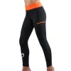 Endless Cross Pocket Schwarz Orange Junior Leggings
