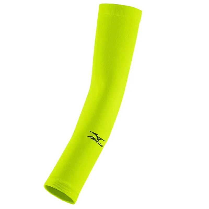 Aquecedores de braço amarelos femininos Mizuno 2 Unidades