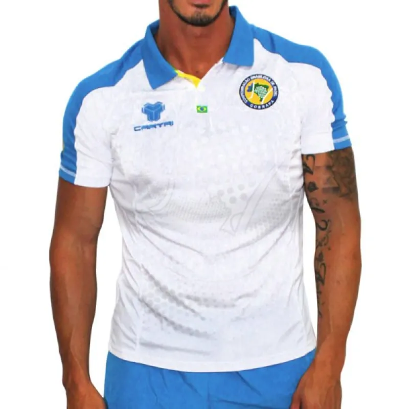 Polo Brasil Fabio Azul Branco