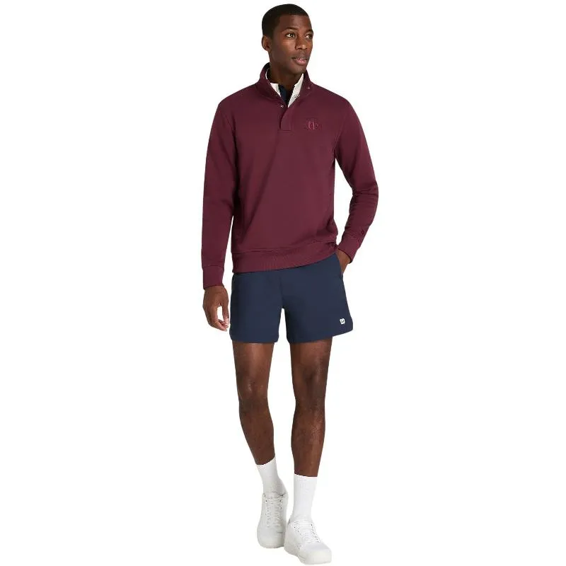 Moletom com Zíper Meio Zíper Wilson Tennis Club Royal Garnet
