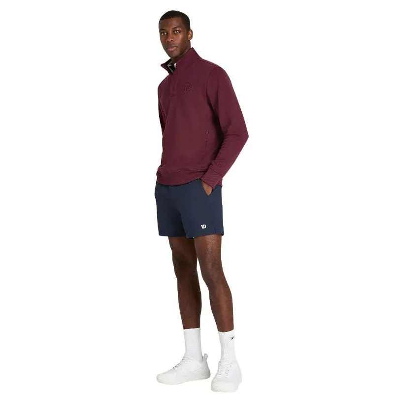 Moletom com Zíper Meio Zíper Wilson Tennis Club Royal Garnet