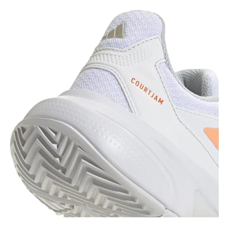 Adidas CourtJam Control 3 Weiß-Orange Damenschuhe