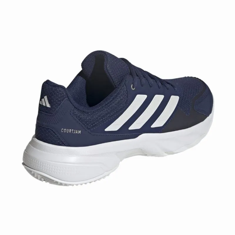 Adidas CourtJam Control 3 Clay Dunkelblaue Weiße Sneakers