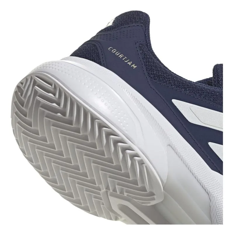 Adidas CourtJam Control 3 Clay Dunkelblaue Weiße Sneakers