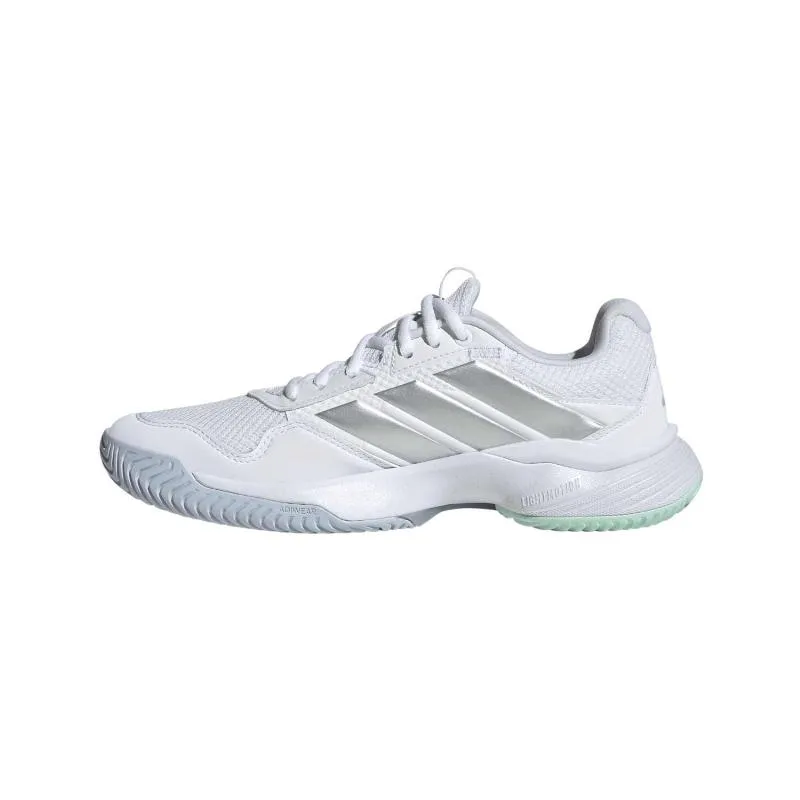 Adidas GameCourt 3 weiße silberne Damenschuhe