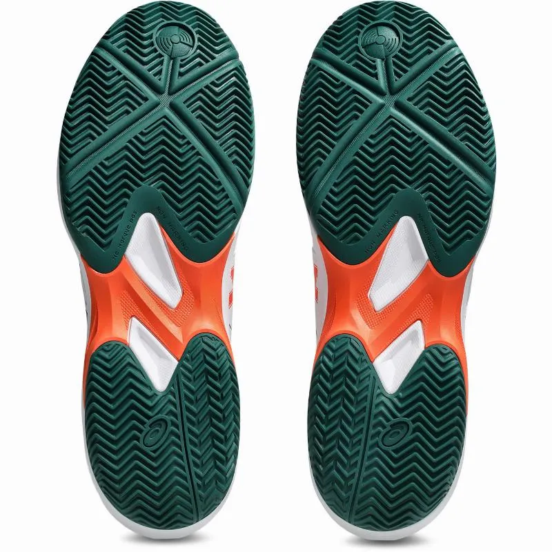 Asics Game FF Padel Branco Verde Laranja Tênis