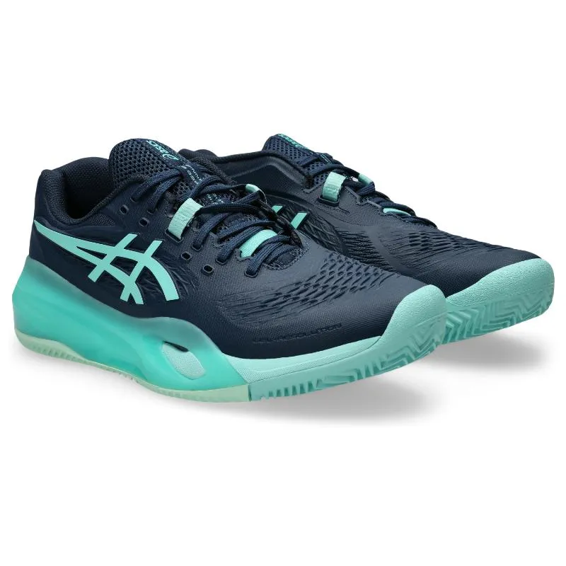 Asics Gel Resolution X Tondunkelblaue Mint-Sneaker