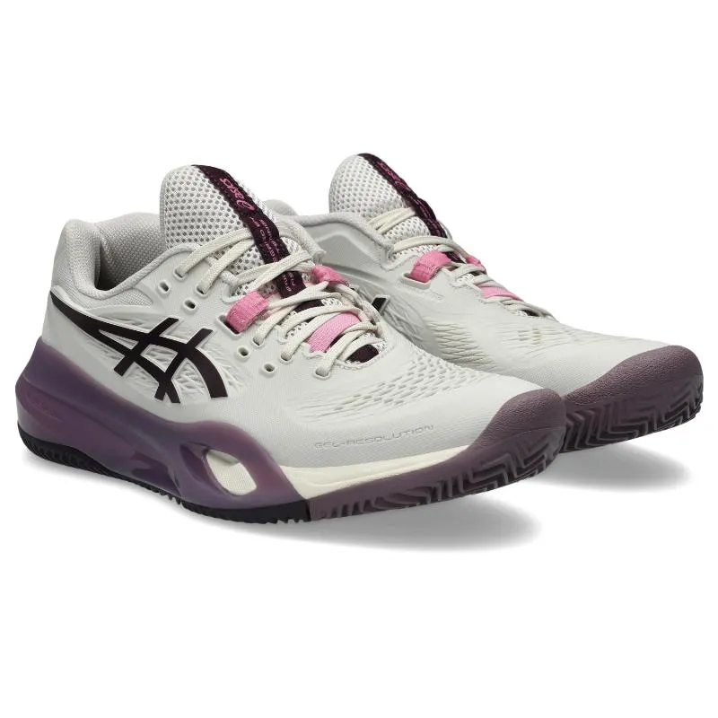 Tênis femininos Asics Gel Resolution X Clay Bege Granada Escura